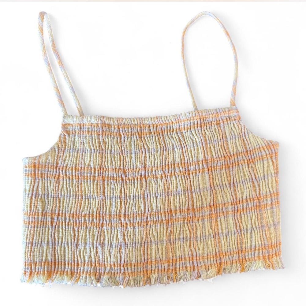 Zara Textured Yellow and Orange Top